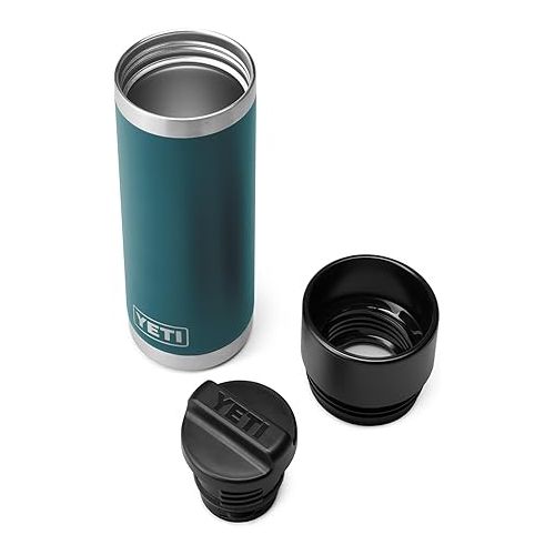 예티 YETI Rambler 18 oz Bottle, Stainless Steel, Vacuum Insulated, with Hot Shot Cap, Agave Teal