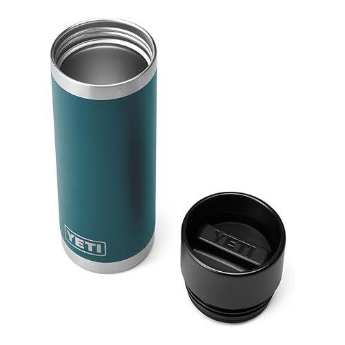 예티 YETI Rambler 18 oz Bottle, Stainless Steel, Vacuum Insulated, with Hot Shot Cap, Agave Teal