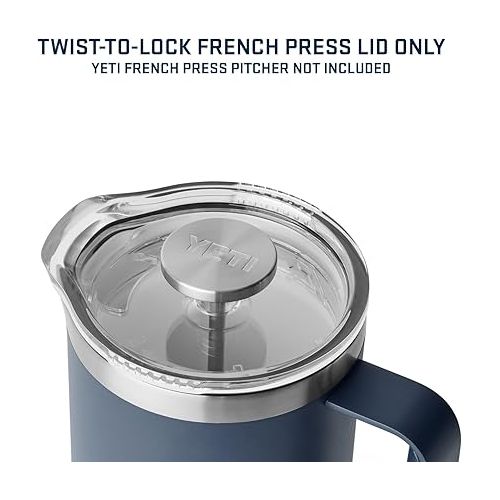 예티 YETI Rambler 34 oz Twist-To-Lock French Press Accessory Lid with GroundsControl Filter (Lid Only)