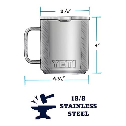 예티 YETI Rambler 10 oz Stackable Mug, Vacuum Insulated, Stainless Steel with MagSlider Lid, Agave Teal