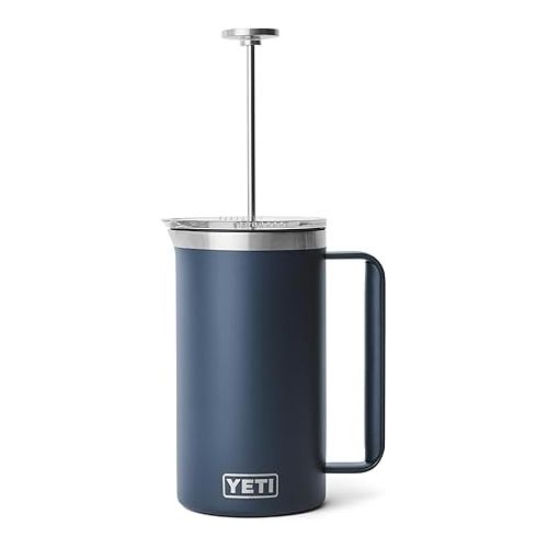 예티 YETI Rambler 34 oz. French Press Coffee Maker, with GroundsControl Filter, Navy