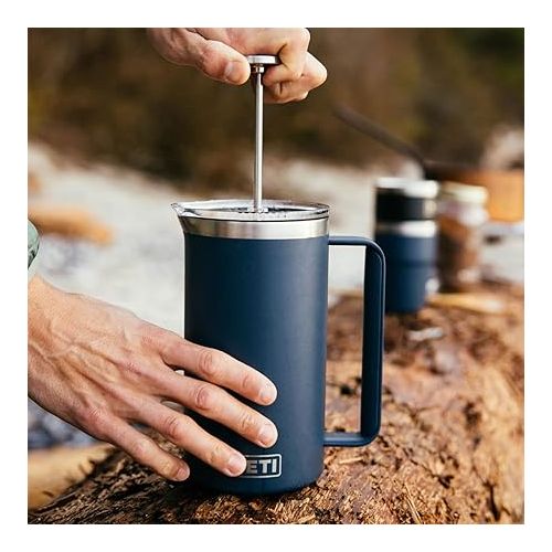 예티 YETI Rambler 34 oz. French Press Coffee Maker, with GroundsControl Filter, Navy