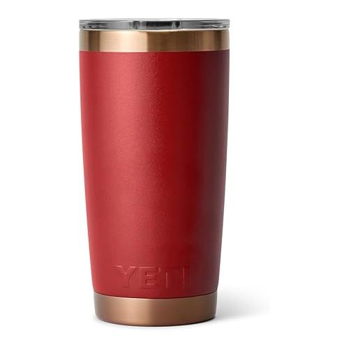 예티 YETI Rambler 20 oz Tumbler, Stainless Steel, Vacuum Insulated with MagSlider Lid, Folds of Honor - Brick Red