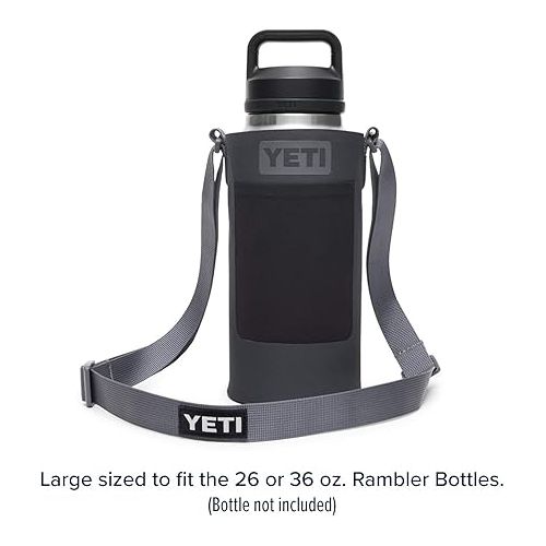 예티 YETI Rambler 18 oz Bottle with YETI Small Bottle Sling Bundle, Charcoal