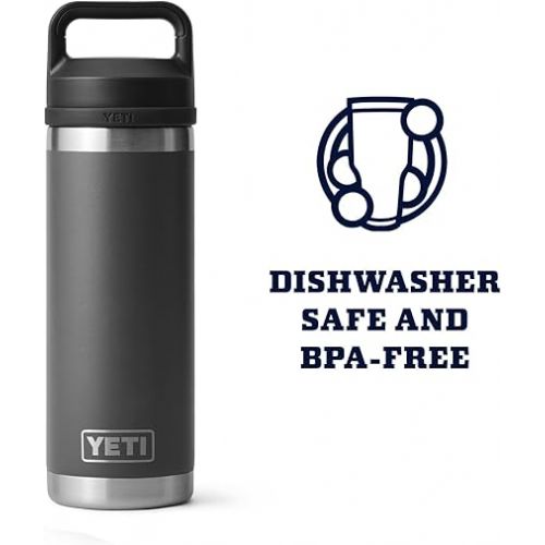 예티 YETI Rambler 18 oz Bottle with YETI Small Bottle Sling Bundle, Charcoal