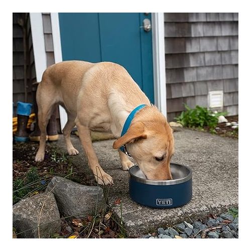 예티 YETI Boomer 8, Stainless Steel, Non-Slip Dog Bowl, Holds 64 Ounces, Navy