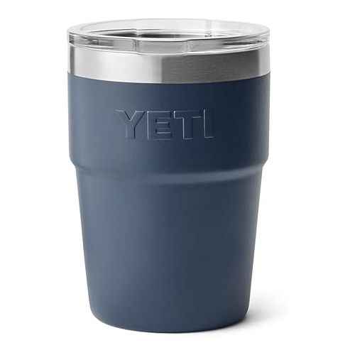 예티 YETI Rambler 16 oz Stackable Tumbler, Vacuum Insulated, Stainless Steel with MagSlider Lid, Navy