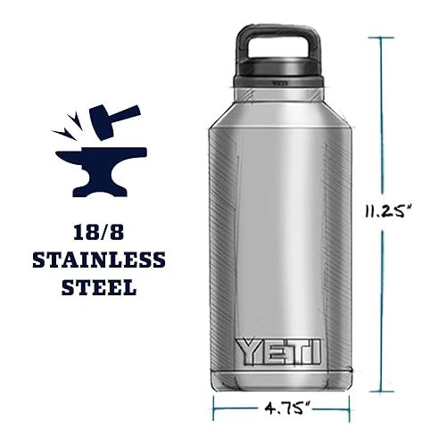 예티 YETI Rambler 64 oz Bottle, Vacuum Insulated, Stainless Steel with Chug Cap, Offshore Blue