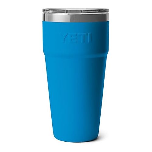 예티 YETI Rambler 30 oz Stackable Tumbler, Stainless Steel, Vacuum Insulated with MagSlider Lid, Big Wave Blue