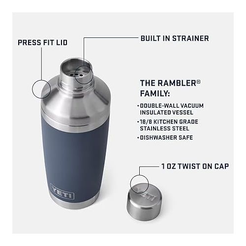 예티 YETI Rambler 20 oz Cocktail Shaker and (2) YETI 10 oz Lowballs Bundle, Cosmic Lilac