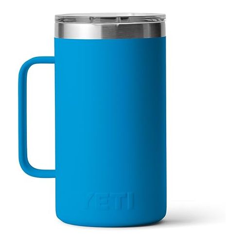 예티 YETI Rambler 24 oz Mug, Vacuum Insulated, Stainless Steel with MagSlider Lid, Big Wave Blue