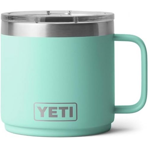 예티 YETI Rambler 14 oz Stackable Mug, Vacuum Insulated, Stainless Steel with MagSlider Lid, Seafoam