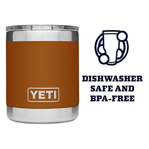 예티 [아마존베스트]YETI Rambler 10oz Vacuum Insulated Stainless Steel Lowball with Lid, Clay