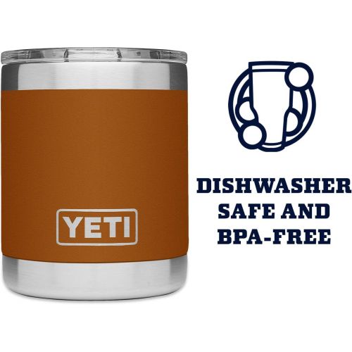 예티 [아마존베스트]YETI Rambler 10oz Vacuum Insulated Stainless Steel Lowball with Lid, Clay