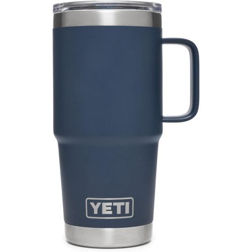 예티 YETI Rambler 20 oz Travel Mug, Stainless Steel, Vacuum Insulated with Stronghold Lid, Navy