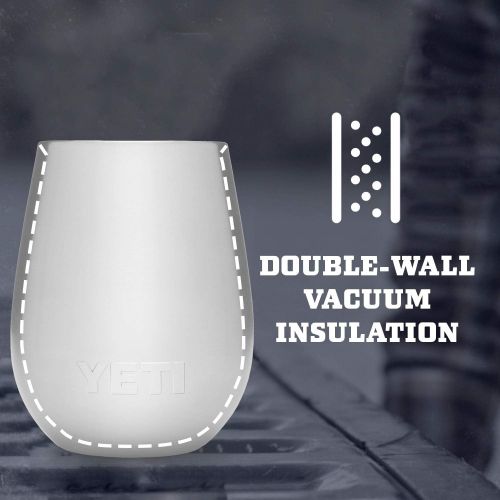 예티 YETI Rambler 10 oz Wine Tumbler, Vacuum Insulated, Stainless Steel, 2 Pack