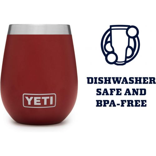 예티 YETI Rambler 10 oz Wine Tumbler, Vacuum Insulated, Stainless Steel, 2 Pack