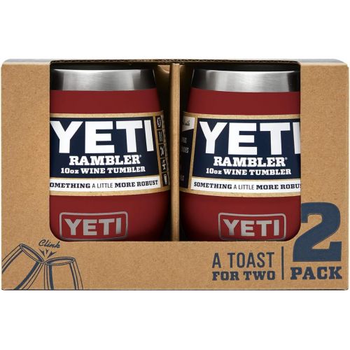 예티 YETI Rambler 10 oz Wine Tumbler, Vacuum Insulated, Stainless Steel, 2 Pack