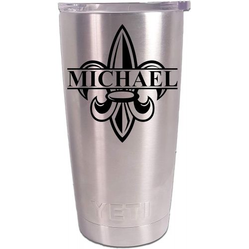 예티 Personalized YETI 20 oz. Tumbler Fleur de Lis Split CUSTOM Laser Engraved - Includes MagSlide Lid