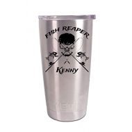 Personalized YETI 20 oz. Tumbler Fish Reaper CUSTOM Laser Engraved - Includes MagSlide Lid