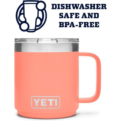 예티 YETI Rambler 10 oz Stackable Mug, Stainless Steel, Vacuum Insulated with Standard Lid