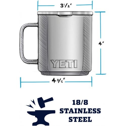 예티 YETI Rambler 10 oz Stackable Mug, Stainless Steel, Vacuum Insulated with Standard Lid