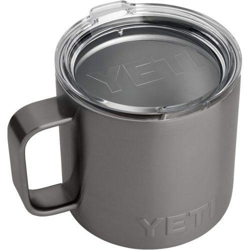 예티 YETI Rambler 14 oz Mug, Stainless Steel, Vacuum Insulated with Standard Lid, Graphite