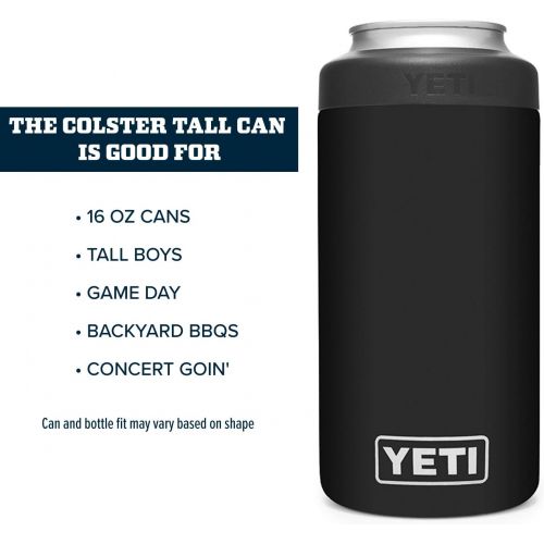 예티 YETI Rambler 16 oz. Colster Tall Can Insulator for Tallboys & 16 oz. Cans, Black