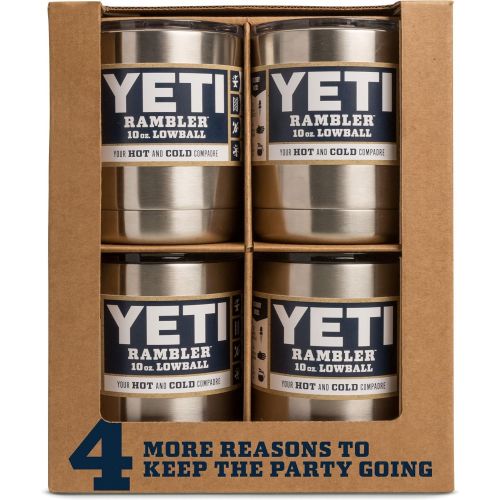 예티 YETI Rambler 10 oz Lowball, Vacuum Insulated, Stainless Steel with Standard Lid