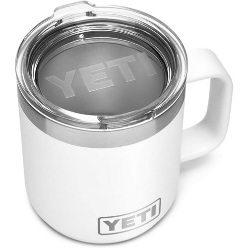 예티 YETI Rambler 10 oz Stackable Mug, Stainless Steel, Vacuum Insulated with Standard Lid, White
