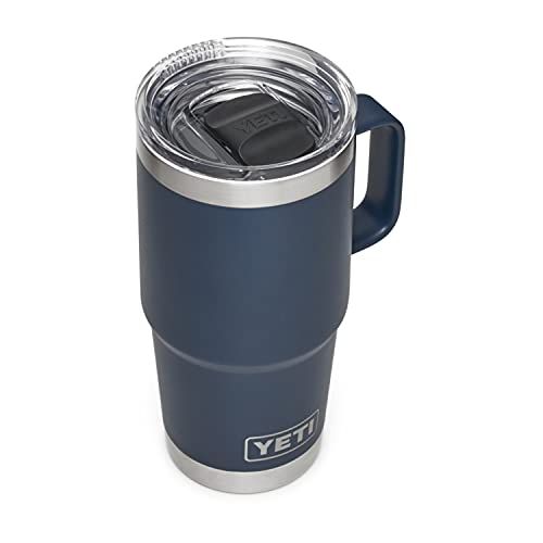 예티 YETI Rambler 20 oz Travel Mug, Stainless Steel, Vacuum Insulated with Stronghold Lid, Navy