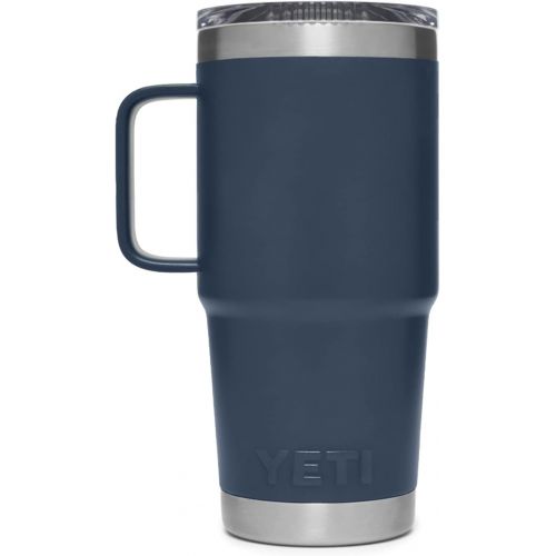 예티 YETI Rambler 20 oz Travel Mug, Stainless Steel, Vacuum Insulated with Stronghold Lid, Navy