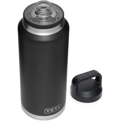예티 YETI Rambler 46 oz Bottle, Vacuum Insulated, Stainless Steel with Chug Cap, Black