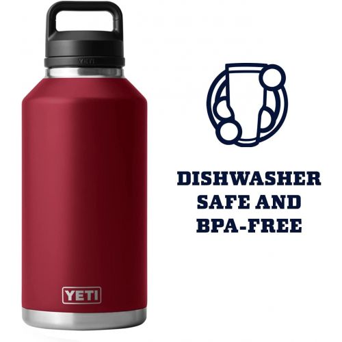 예티 YETI Rambler 64 oz Bottle, Vacuum Insulated, Stainless Steel with Chug Cap, Harvest Red