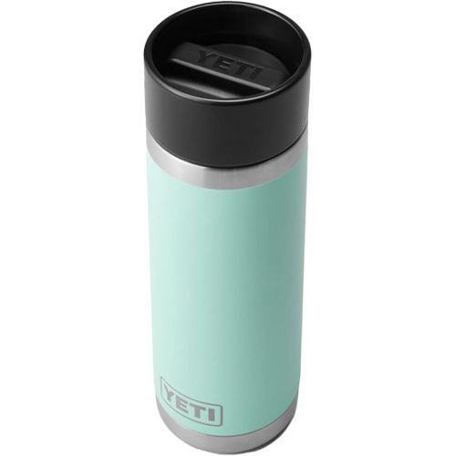 예티 YETI Rambler 18 oz Bottle, Stainless Steel, Vacuum Insulated, with Hot Shot Cap, Seafoam