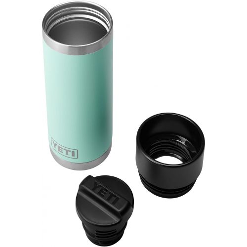 예티 YETI Rambler 18 oz Bottle, Stainless Steel, Vacuum Insulated, with Hot Shot Cap, Seafoam