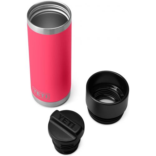 예티 YETI Rambler 18 oz Bottle, Stainless Steel, Vacuum Insulated, with Hot Shot Cap, Bimini Pink