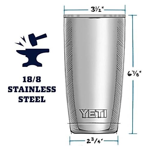 예티 [아마존베스트]YETI Rambler 20 oz Tumbler, Stainless Steel, Vacuum Insulated with MagSlider Lid