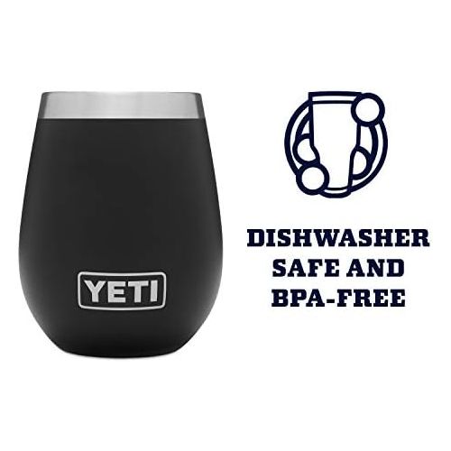 예티 [아마존베스트]YETI Rambler 10 oz Wine Tumbler, Vacuum Insulated, Stainless Steel, Black