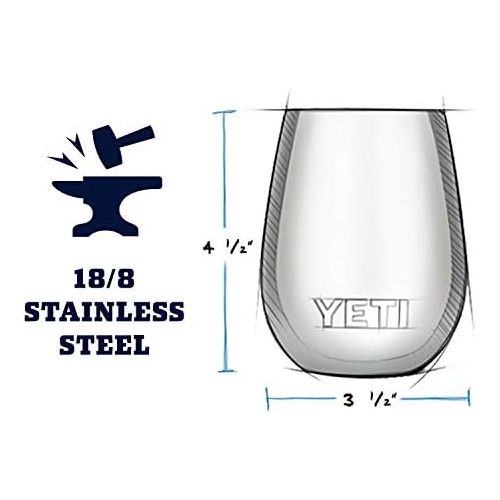 예티 [아마존베스트]YETI Rambler 10 oz Wine Tumbler, Vacuum Insulated, Stainless Steel, Black