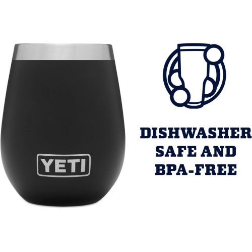 예티 [아마존베스트]YETI Rambler 10 oz Wine Tumbler, Vacuum Insulated, Stainless Steel, Black