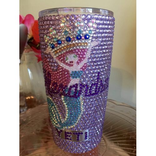 예티 YETI Rhinestone Yeti Rambler 20 oz with Mermaid, Name and Crown