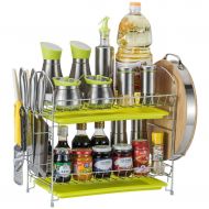 YEXIN Seasoning Shelf Rack 2 Layer Kitchen Oil Salt Sauce Vinegar Storage Rack Home European Space Storage Rack