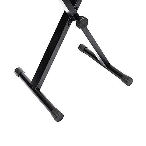  YEYUNTO Xfinity Heavy-Duty, Double-X, Pre-Assembled, Infinitely Adjustable Piano Keyboard Stand with Locking Straps and Keyboard Bench