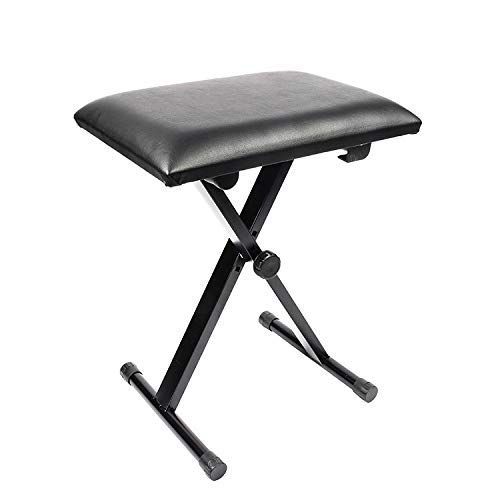  YEYUNTO Xfinity Heavy-Duty, Double-X, Pre-Assembled, Infinitely Adjustable Piano Keyboard Stand with Locking Straps and Keyboard Bench