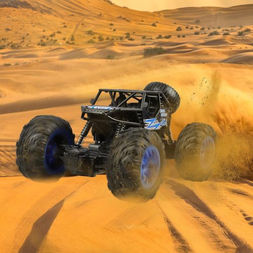  YEZI RC Car 1:18 Large Scale,2.4Ghz All Terrain Waterproof Remote Control Truck with 2 Batteries,4x4 Electric Rapidly Off Road Car for,Remote Control Car for Kids Boys and Adults