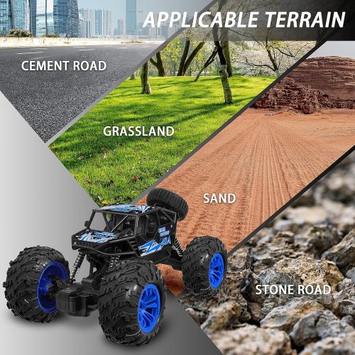  YEZI RC Car 1:18 Large Scale,2.4Ghz All Terrain Waterproof Remote Control Truck with 2 Batteries,4x4 Electric Rapidly Off Road Car for,Remote Control Car for Kids Boys and Adults