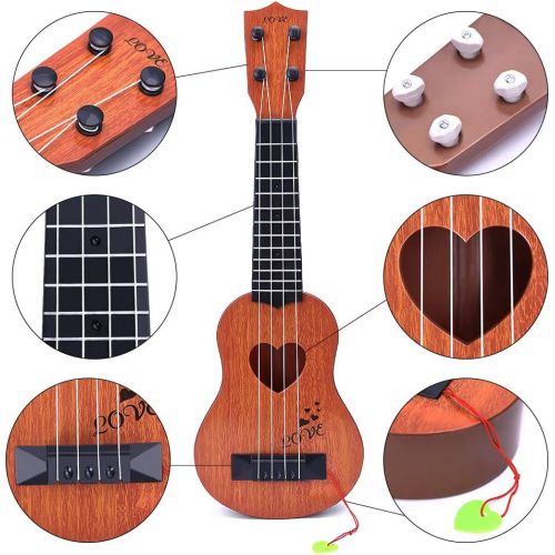  [아마존베스트]YEZI Kids Toy Classical Ukulele Guitar Musical Instrument, Brown (brown1)