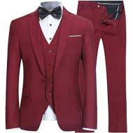 YFFUSHI Mens Slim Fit 3 Piece Suit One Button Business Wedding Prom Suits Blazer Tux Vest & Trousers