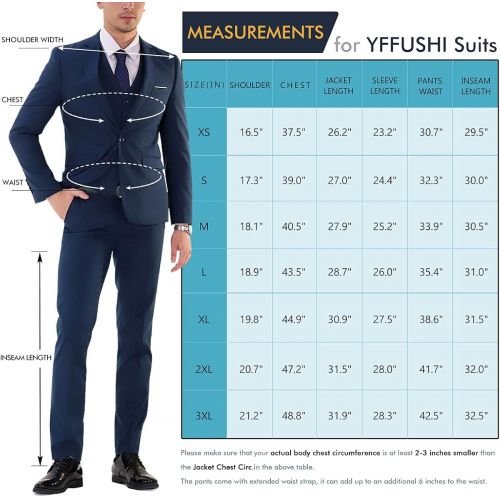  할로윈 용품YFFUSHI Mens Slim Fit 3 Piece Suit One Button Business Wedding Prom Suits Blazer Tux Vest & Trousers